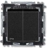 Выключатель без рамки ABB EPJ Levit 2-кл. IP44 антрацит/дымчатый чёрный картинка